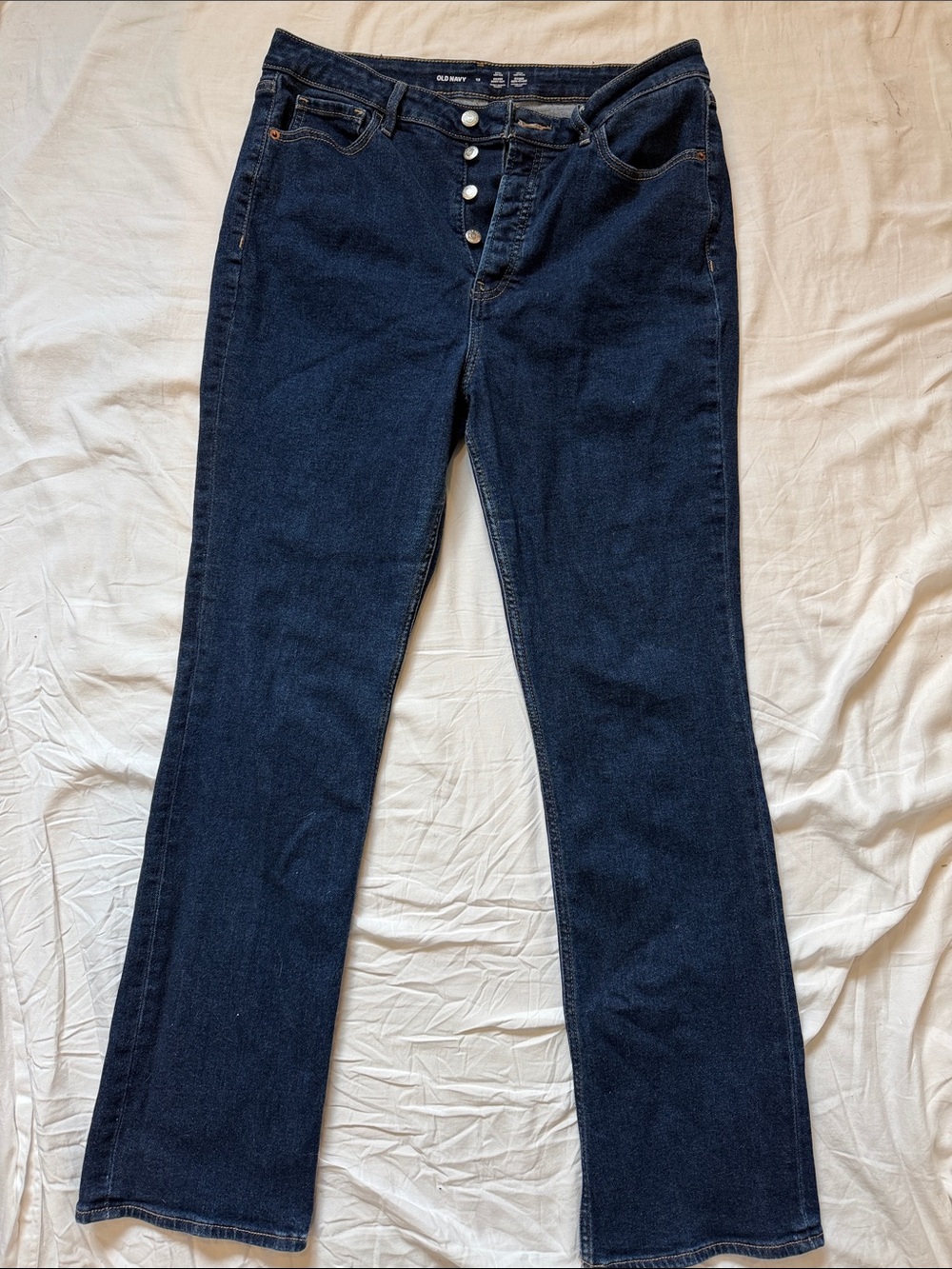 Old Navy Dark Indigo Button-Fly Flare Jeans